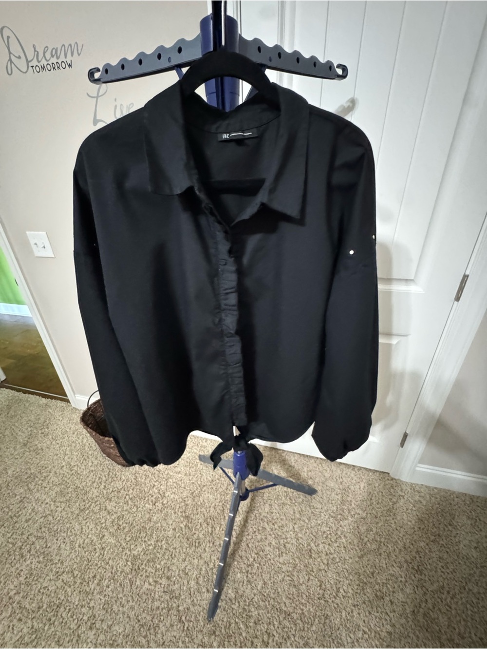 Classic Black Button-Front Women Shirt